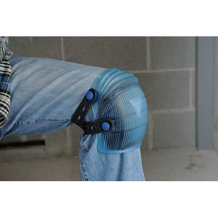 Allegro Industries Knee Pads, Flexible, Silica Gel Pad, ABS Cap, Button and Loop Closure, 2 Straps, Blue, Universal 6987-GEL
