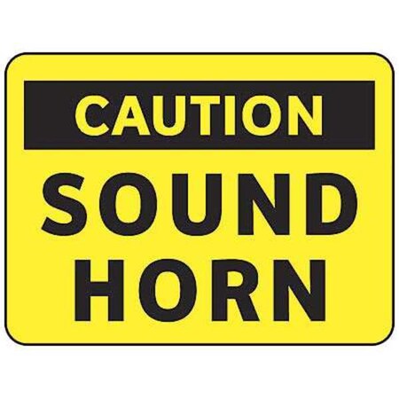 Electromark Caution Sign, 10 in Height, 14 in Width, Vinyl, English Y1237579