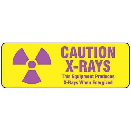 Brady Radiation Caution Sign, 3 1/2 in H, 10 in W, Polyester, Rectangle, 20110KLS, PK10 20110KLS