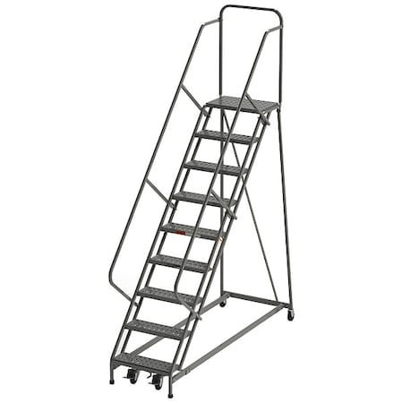 Ega 126 in H Steel Rolling Ladder, 9 Steps, 450 lb Load Capacity Z059