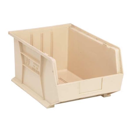 Quantum Storage Systems Hang & Stack Storage Bin, Polypropylene, Ivory, 8 in H, 11 in W, 16 in L QUS255IV