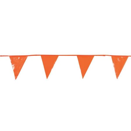 Zoro Select Pennants, Polyethylene, Orange, 100 ft. PL-2 OR