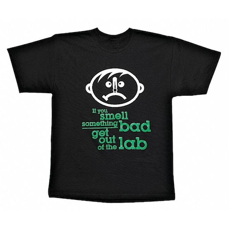 Lab Safety Supply Men's T-Shirt, Cotton, Pullover, Black, XL 6FWF5