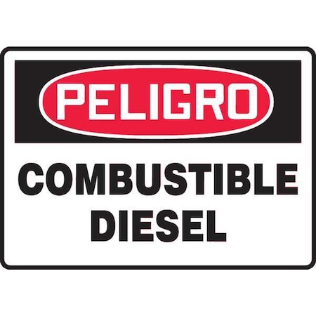 Accuform Spanish Danger Sign, 7 in Height, 10 in Width, Vinyl, Rectangle, Spanish SHMCHL224VS