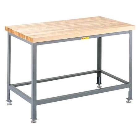 Little Giant Leveling Feet Butcher Block Top Tables, Butcher Block, 36" W, 32" to 35" Height, 2000 lb., Straight WT-2436-LL
