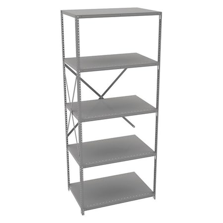 Tennsco Metal Shelving, 24"D x 36"W x 87"H, 5 Shelves, Carbon Steel QO5-3624AB