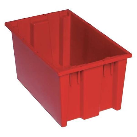 Quantum Storage Systems Stack & Nest Storage Container, 5.7 gal, 18 in L x 11 in W x 9 in H, Red, Polyethylene SNT185RD