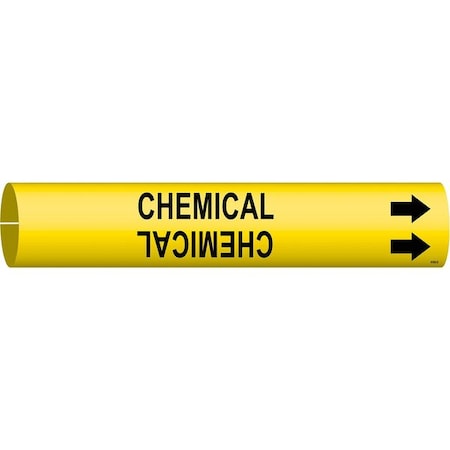 Brady Pipe Marker, Chemical, Yellow, 4 to 6 In 4169-D