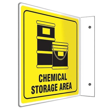 Accuform L-Shape Projection Sign, 8 in H, 8 in W, Plastic, L-Shaped, English, PSP775 PSP775