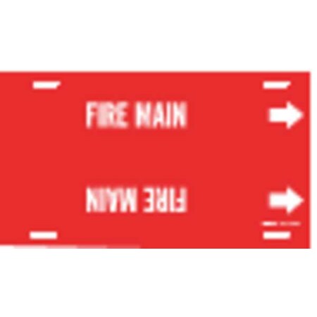 Brady Pipe Marker, Fire Main, Red, 10 to 15 In 4185-H