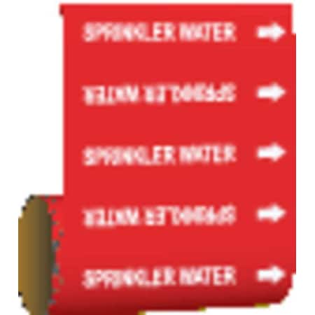 Brady Pipe Marker, Sprinkler Water, Red, 41476 41476