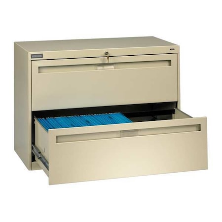 Tennsco 36 in W 2 Drawer Lateral File Cabinet, Champagne/Putty LPL3624L20 PUTTY