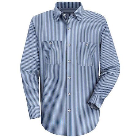 Vf Workwear Men's Long Sleeve Shirt, 35% Cotton, 65% Polyester, Button, Yes Pocket(s), Blue, L SL10WB RG L