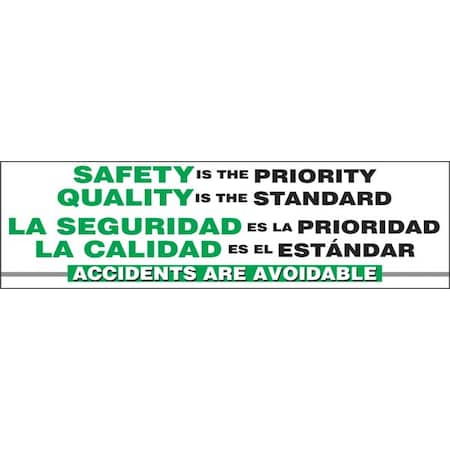 Accuform Safety Banner, 28 in H x, 96 in W, Poly Sheeting SBMBR897