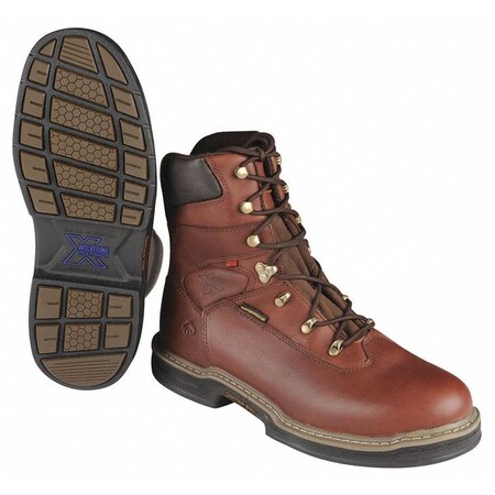 Wolverine Work Boots, Pln, Mens, 7-1/2, Brown, PR WO4825 7.5 MED