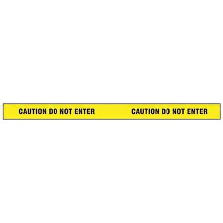 Zoro Select Barricade Tape, Caution Do Not Enter, Yellow, 2 in Wide x 180 ft Length, Vinyl, 4 mil 2IN W X 60 YDS
