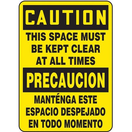 Accuform Caution/Precaucion, 10" W x 14" H, Rectangle, Aluminum, SBMVHR641VA SBMVHR641VA
