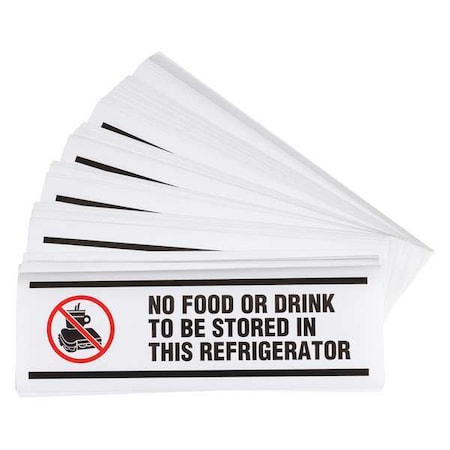 Brady No Header, No Food/Drink, 10 in W x 3 1/2 in H, Vertical Rectangle, Vinyl 45233