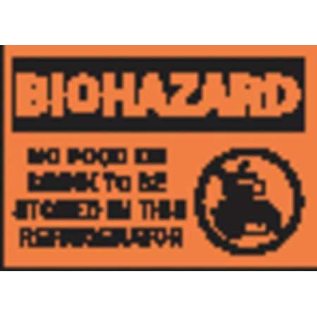 Brady Biohazard Sign, Vinyl, Rectangle, English SM667E