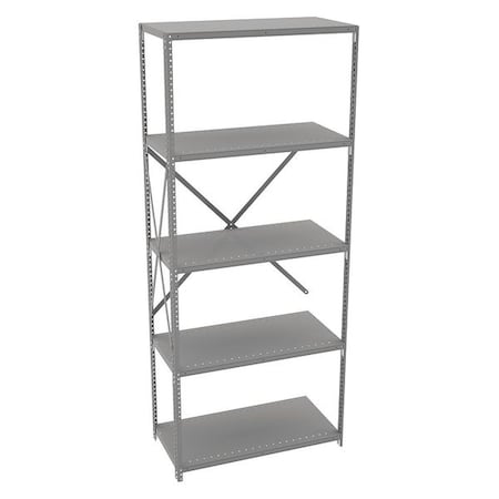 Tennsco Metal Shelving, 18"D x 36"W x 87"H, 5 Shelves, Carbon Steel QO5-3618AB