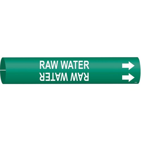 Brady Pipe Marker, Raw Water, Gn, 1-1/2to2-3/8 In, 4116-B 4116-B