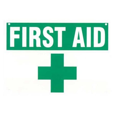 Brady First Aid, No Legend, 10" W x 7" H, Rectangle, Plastic, SP721G SP721G