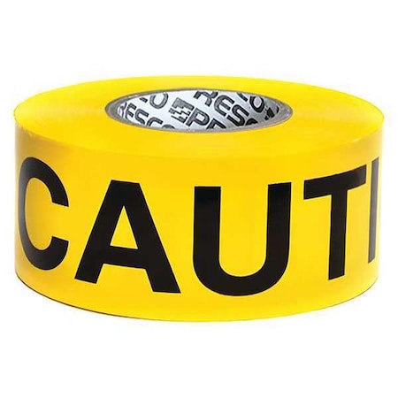 Zoro Select Barricade Tape, Caution, Yellow, 3 in Wide x 1,000 ft Length, Polyethylene, 4 mil B3104Y16-200