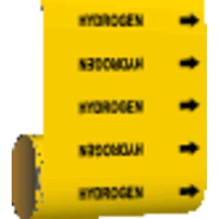 Brady Pipe Marker, Hydrogen, Yellow, 41467 41467