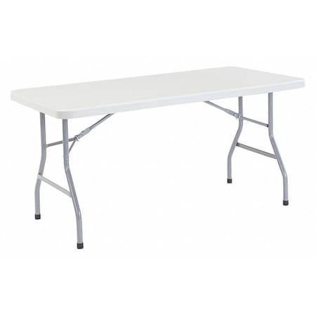 National Public Seating Rectangle Folding Table, 30" W, 60" L, 29-1/2" H, Blow-molded plastic Top, Speckled Gray BT-3060