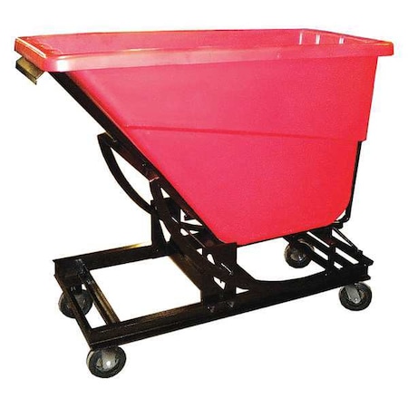 Zoro Select Self-Dumping Hopper, HD, 5/8 cu. yd., Red SD-5/8 CASTER RED