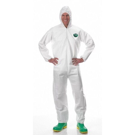 Lakeland Hooded MicroMax HBF, White, Elastic, S PBHBF428-SM