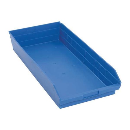 QUANTUM STORAGE SYSTEMS 50 lb Shelf Storage Bin, Polypropylene, 11 1/8 in W, 4 in H, Blue, 23 5/8 in L QSB116BL