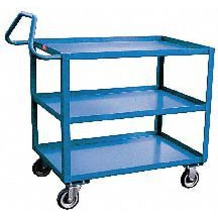 Zoro Select Welded Ergonomic Utility Cart, Steel, 3 Shelves, 1200 lb. ET236-U5-BP