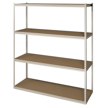 Tennsco Boltless Shelving Unit, 18-5/8"D x 72-5/8"W x 84"H, 4 Shelves, Steel ZV7-7218S-4D SAND