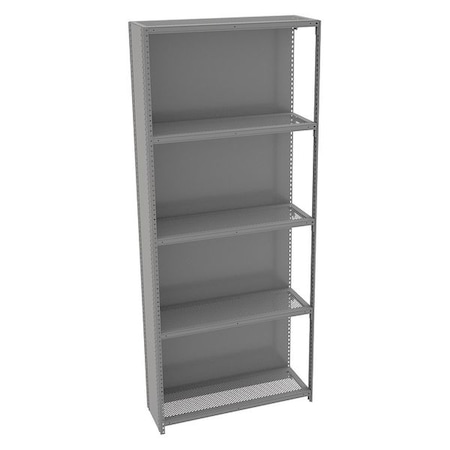Tennsco Metal Shelving, 12"D x 36"W x 87"H, 5 Shelves, Carbon Steel QC5-3612PAB