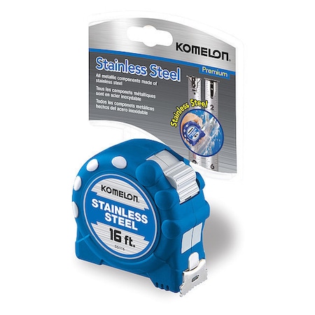 Komelon 16 ft Tape Measure, 1 in Blade SS116