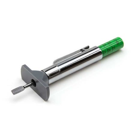 Steelman Tire Tread Depth Gauge, 1/32 in Tread Dp Calibration Increments, Aluminum, Pocket Clip 8TKD1