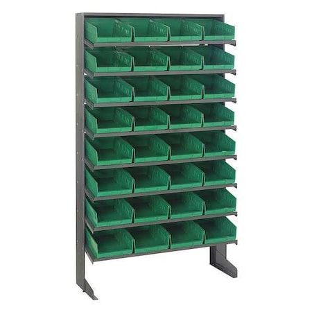 Quantum Storage Systems Steel Pick Rack, 36 in W x 60 in H x 12 in D, 8 Shelves, Gray QPRS-107GN
