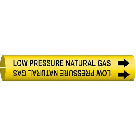 Brady Pipe Marker, Low Pressure Natural Gas, Yel, 4241-A 4241-A