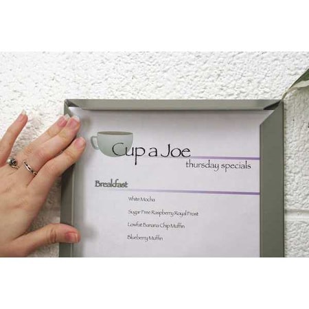 Zoro Select Poster Frame, Silver, 24 x 36 In. UVSNAP3624B