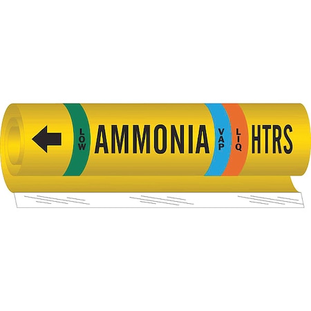 Brady Ammonia Pipe Marker, HTRS, 3/4 to 2-1/2In 57970