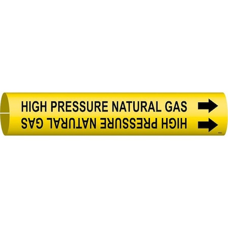 Brady Pipe Marker, High Pressure Natural Gas, Y, 4194-C 4194-C