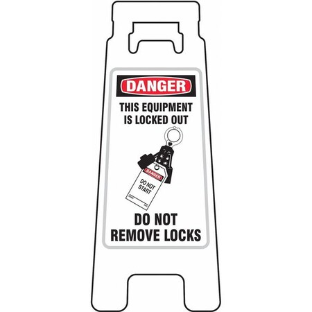 Safety Sign Two Sided Floor Stand Sign, 24-3/8" Height, Plastic, English 28959