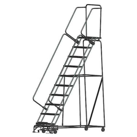 Ballymore 133 in H Steel Rolling Ladder, 10 Steps, 450 lb Load Capacity WA103214X