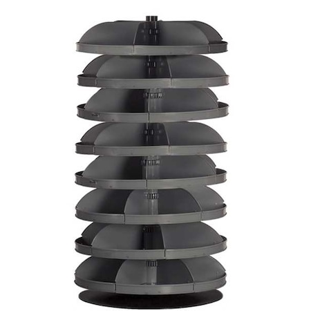 Durham Mfg Prime Cold Rolled Steel Revolving Storage Bin, 34 in D x 65 1/2 in H x 34 in W, 8 Shelves, Gray 1308-95