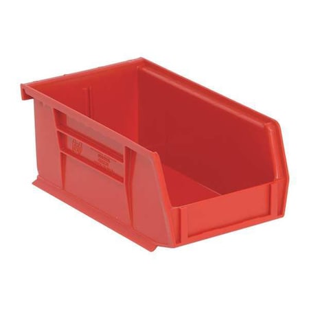 Quantum Storage Systems Hang & Stack Storage Bin, Polypropylene, Red, 3 in H, 4 1/8 in W, 7 3/8 in L QUS220RD