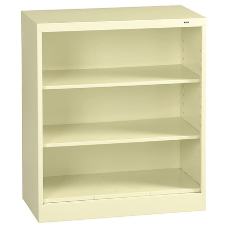 Tennsco 3-Shelf Bookcase, All Welded Steel 42"x36" Champagne/Putty BC18-42 PUTTY