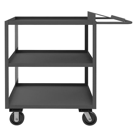 Zoro Select Order-Picking Utility Cart with Lipped Metal Shelves, Steel, 3,000 lb Load Capacity, 3 Shelves OPC-246048-3-6PH-95