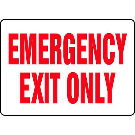 Accuform Exit Sign, Aluminum, 14" W, 10" H, Emergency Exit Only, White MEXT918VA