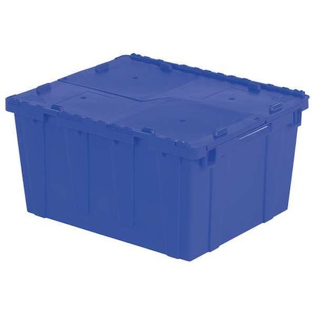 Orbis Attached Lid Container, 20.19 gal Volume Cap., 23 7/8 in L, 19 5/8 in W, 12 5/8 in H, Plastic, Blue FP261 Blue